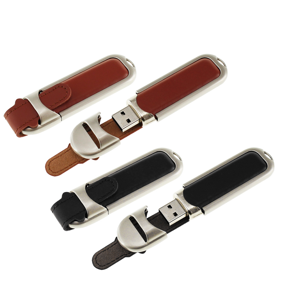 Pendrive 64GB de Metal y Cuero