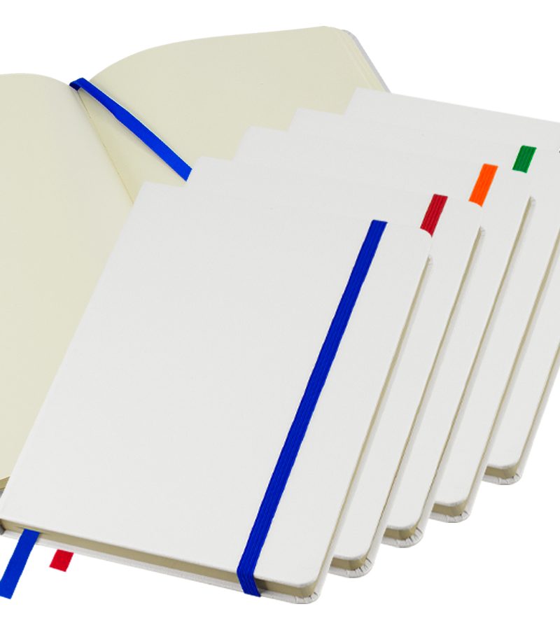 Cuaderno símil cuero blanco